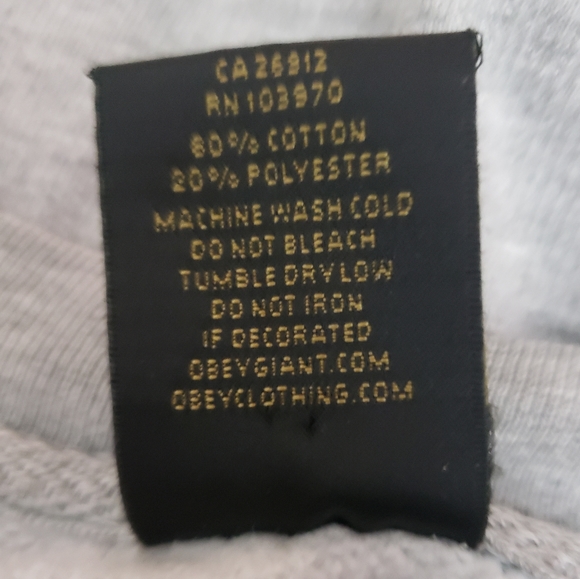 OBEY Grey Crewneck with Floral Print Sweatshirt - Picture 4 of 4